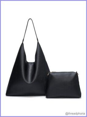 Slouchy Hobo Tote Bag Set Vegan Leather Shoulder Bag for Work